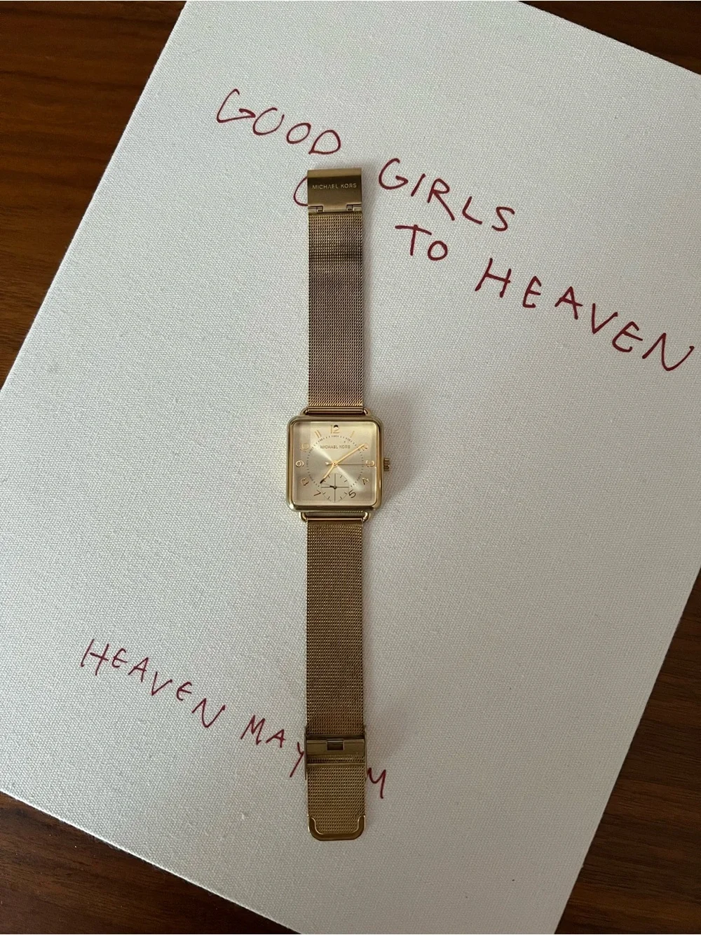 Michael Kors Women's Gold Square Mesh Bracelet Watch